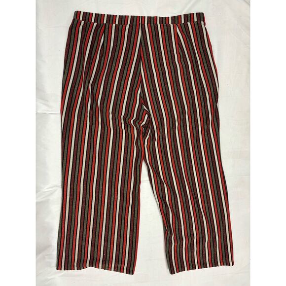 Anthropologie Pleione Wide Leg Stripe Cropped Pant Sparkle Elastic Waist 2X - Picture 9 of 11